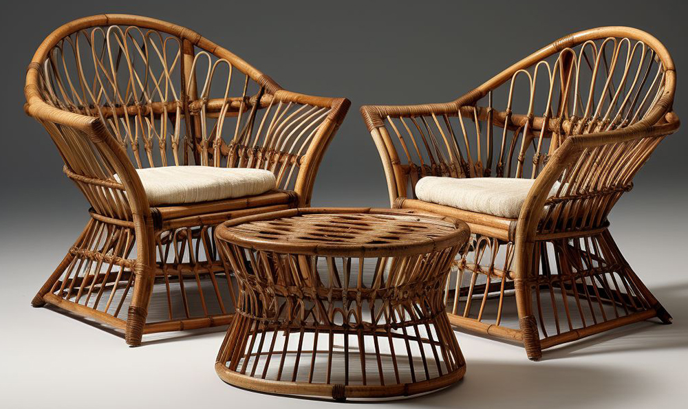 竹子编的摇椅：自然与舒适的完美结合