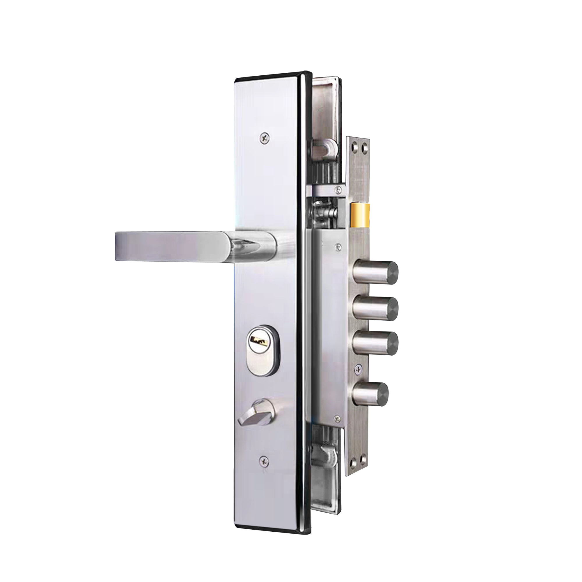 通用步阳防盗门锁超C级D级锁芯304不锈钢防盗门锁套装家用锁大门
